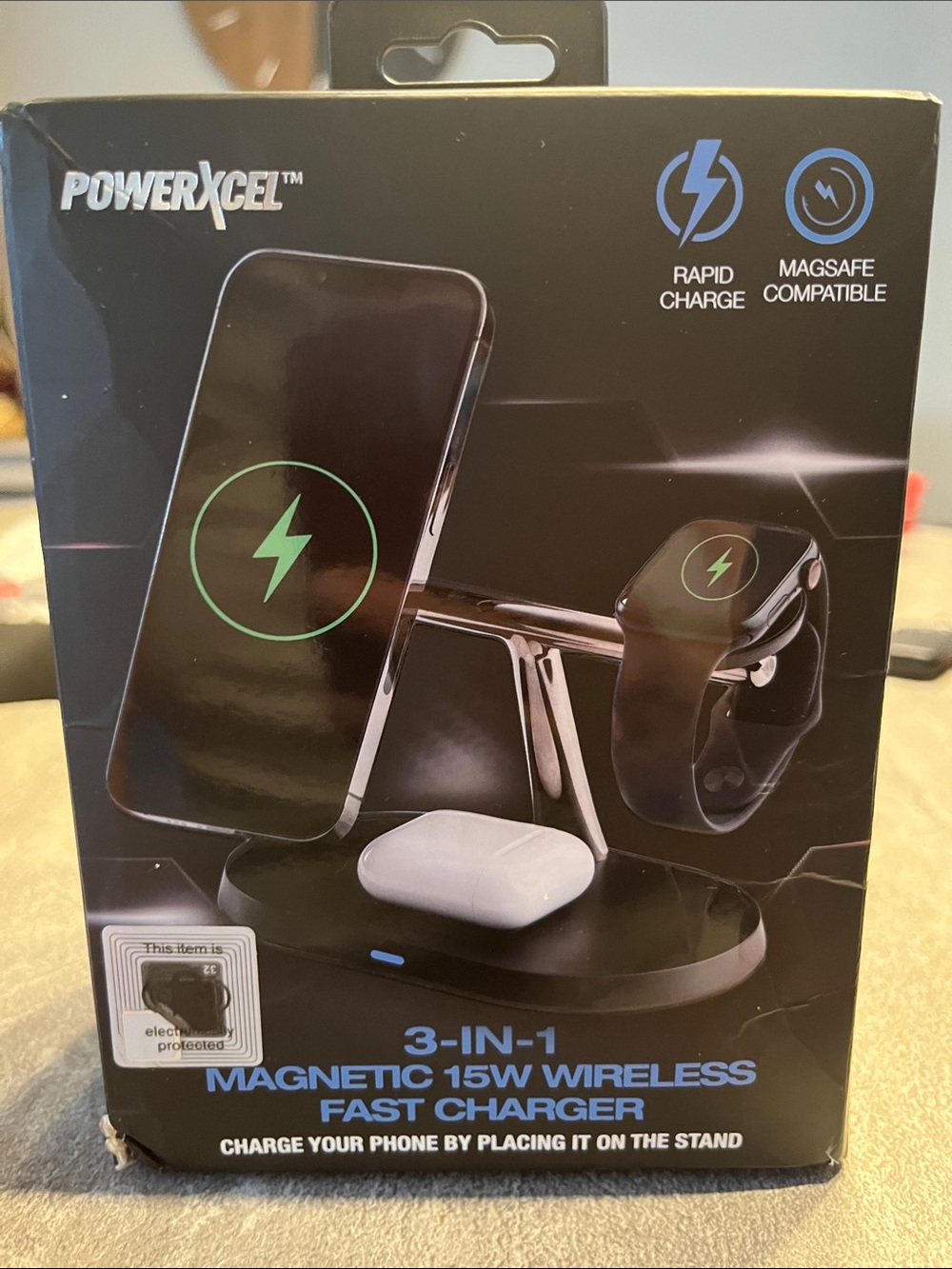 3-in-1 Magnetic 15W Wireless Fast Charger - Black